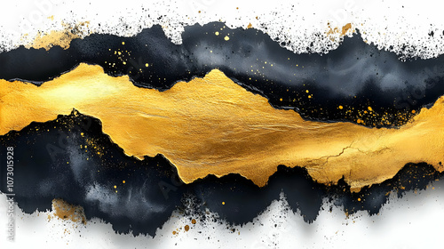 Abstract Gold and Black Watercolor Background