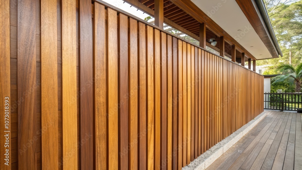 A Modern Wood Fence Creates a Sense of Tranquility and Privacy for a Contemporary Outdoor Living Space A Modern Wood Fence Creates a Sense of Tranquility and Privacy for a Contemporary Outdoor Living Space
