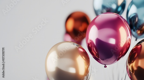 sleek balloons in metallic pink and blue for birthday celebration backdrop