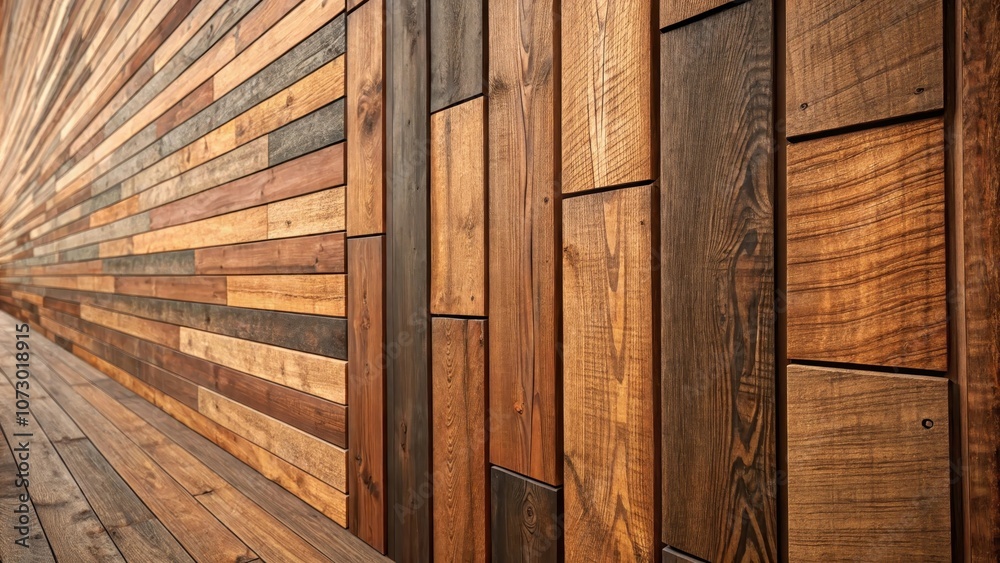 A Wall of Warmth, Constructed From a Variety of Wood Tones, Creates a Unique and Inviting Texture A Wall of Warmth, Constructed From a Variety of Wood Tones, Creates a Unique and Inviting Texture