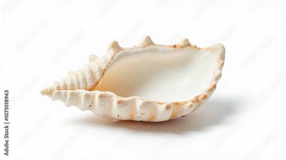 Empty seashell isolated on a clean white background Empty seashell isolated on a clean white background