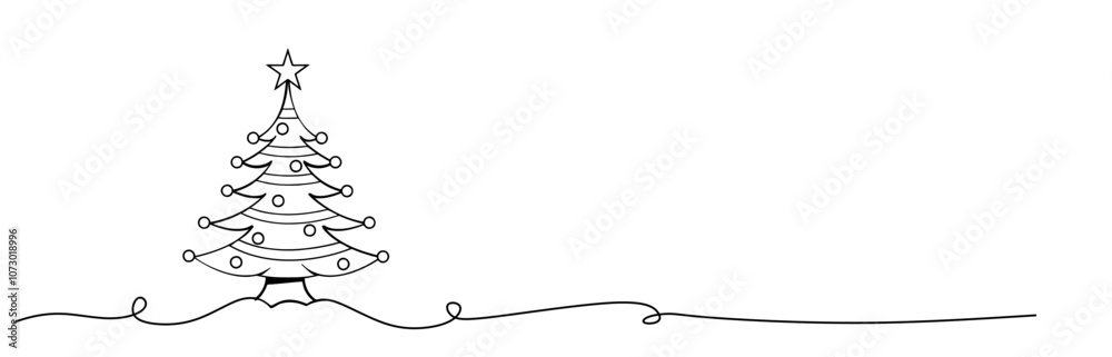 black line art christmas tree illustration black line art christmas tree illustration