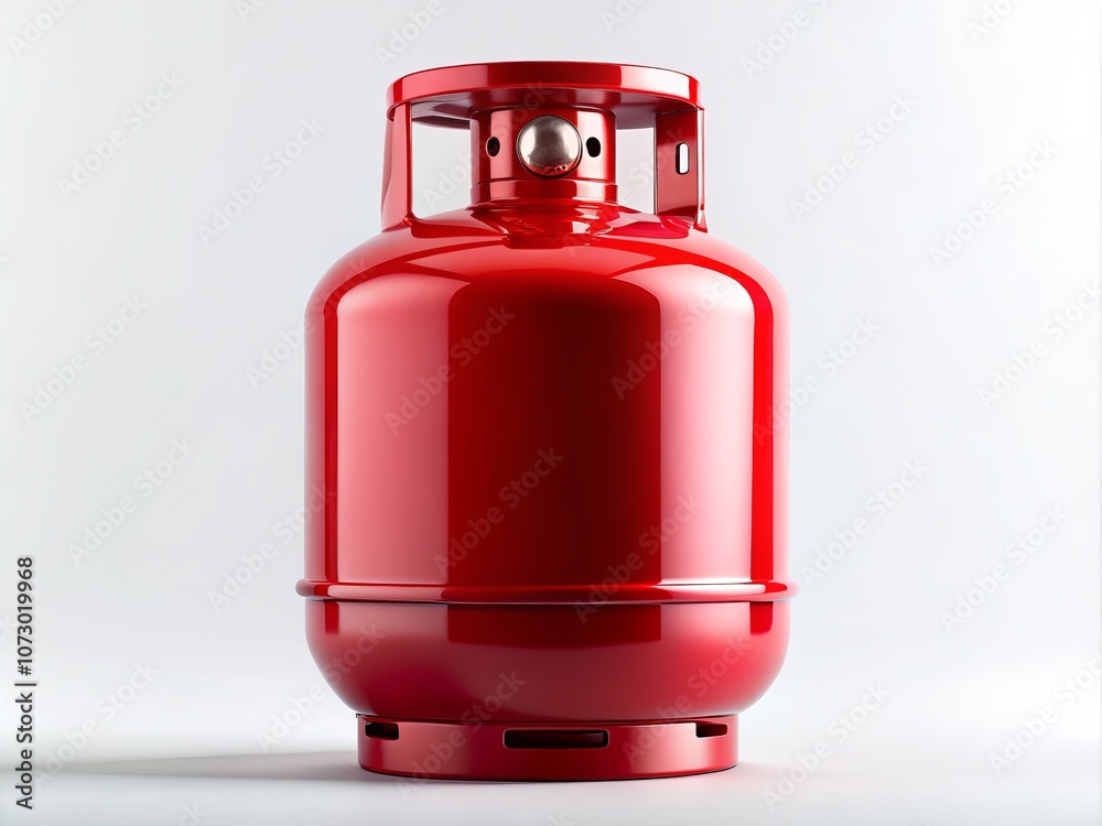 Vibrant Red Gas Cylinder on Background for Food Photography and Culinary Contexts with Clear Visibility and Modern Aesthetic Appeal Vibrant Red Gas Cylinder on Background for Food Photography and Culinary Contexts with Clear Visibility and Modern Aesthetic Appeal