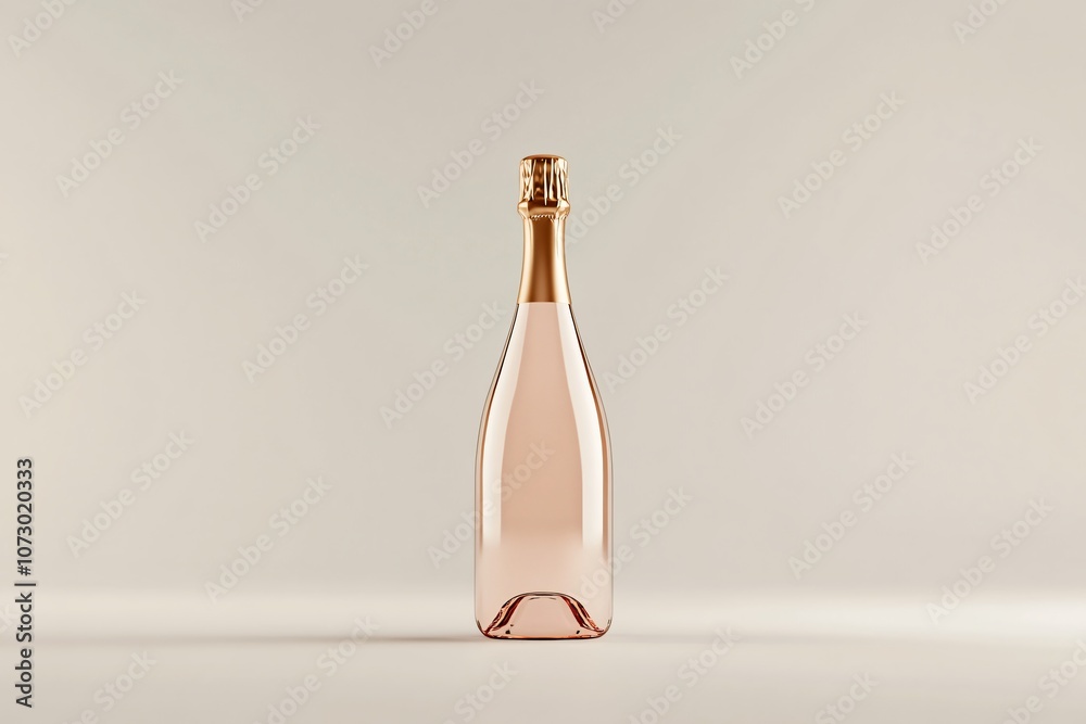 Minimalist 3D Render of a Champagne Bottle Minimalist 3D Render of a Champagne Bottle