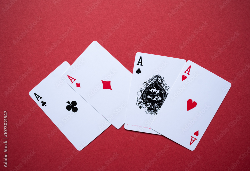 Obraz premium 揃ったトランプのエース
