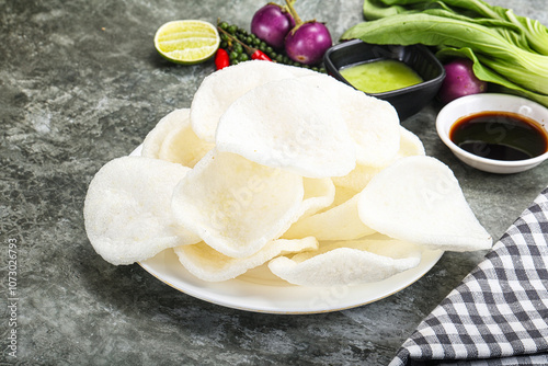 Vietnamese starter appetizer Crab chips photo