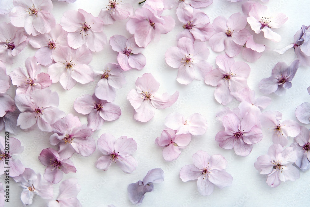Soft Pastel Cherry Blossoms on Minimalist Background Soft Pastel Cherry Blossoms on Minimalist Background