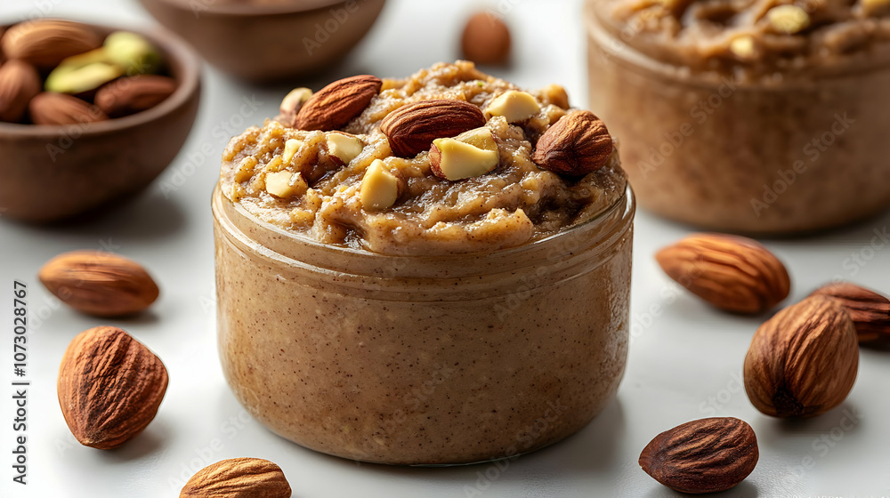 Jar of Almond Butter with Almonds - Food Photography Jar of Almond Butter with Almonds - Food Photography