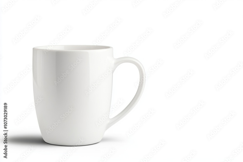 Ceramic mug on a white background, side view Ceramic mug on a white background, side view
