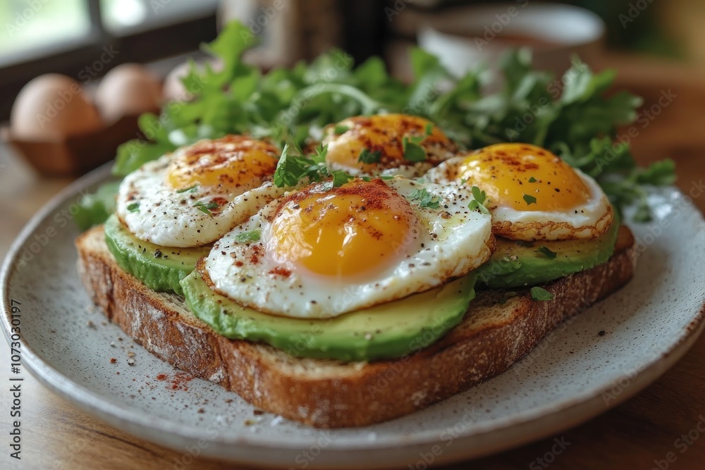Avocado Toast with Fried Eggs Avocado Toast with Fried Eggs