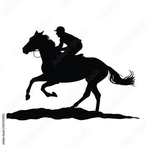 a man ridding a horse with high speed, horse are running fast vector silhouette
