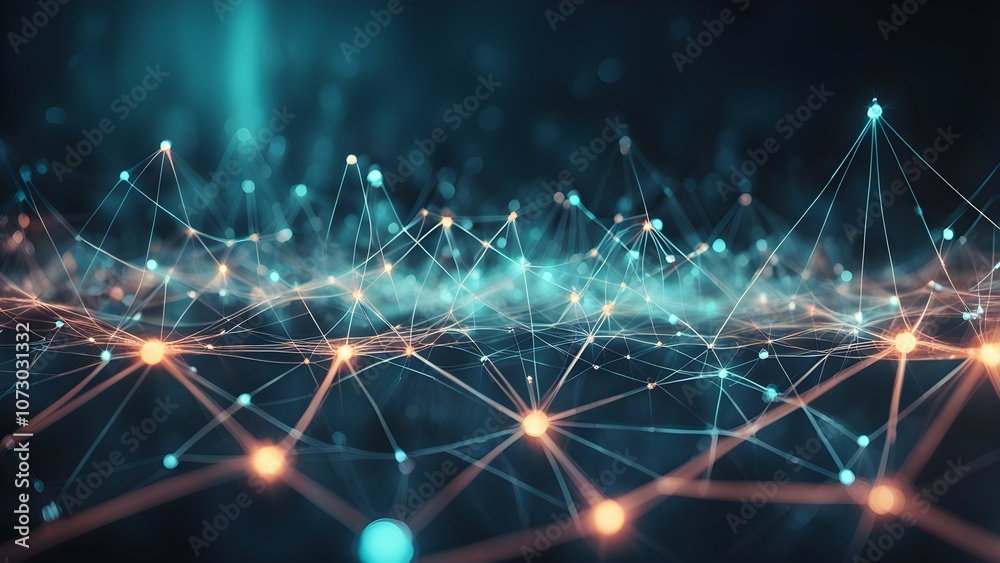 A digital abstract representation of interconnected nodes and lines, symbolizing data networks. A digital abstract representation of interconnected nodes and lines, symbolizing data networks.