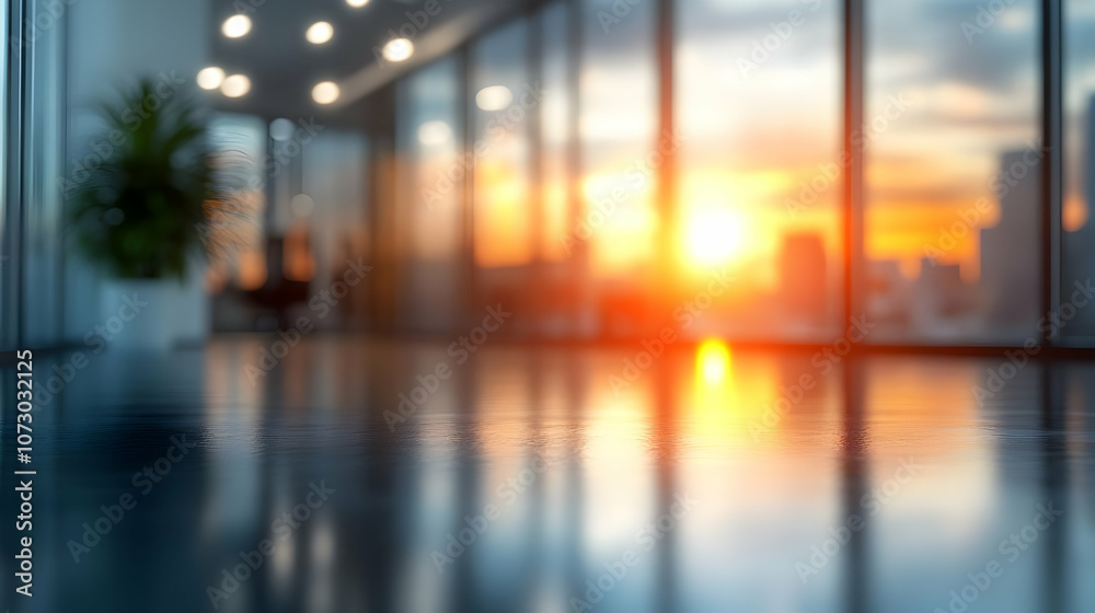 Office Floor Reflection Sunset Background Office Floor Reflection Sunset Background