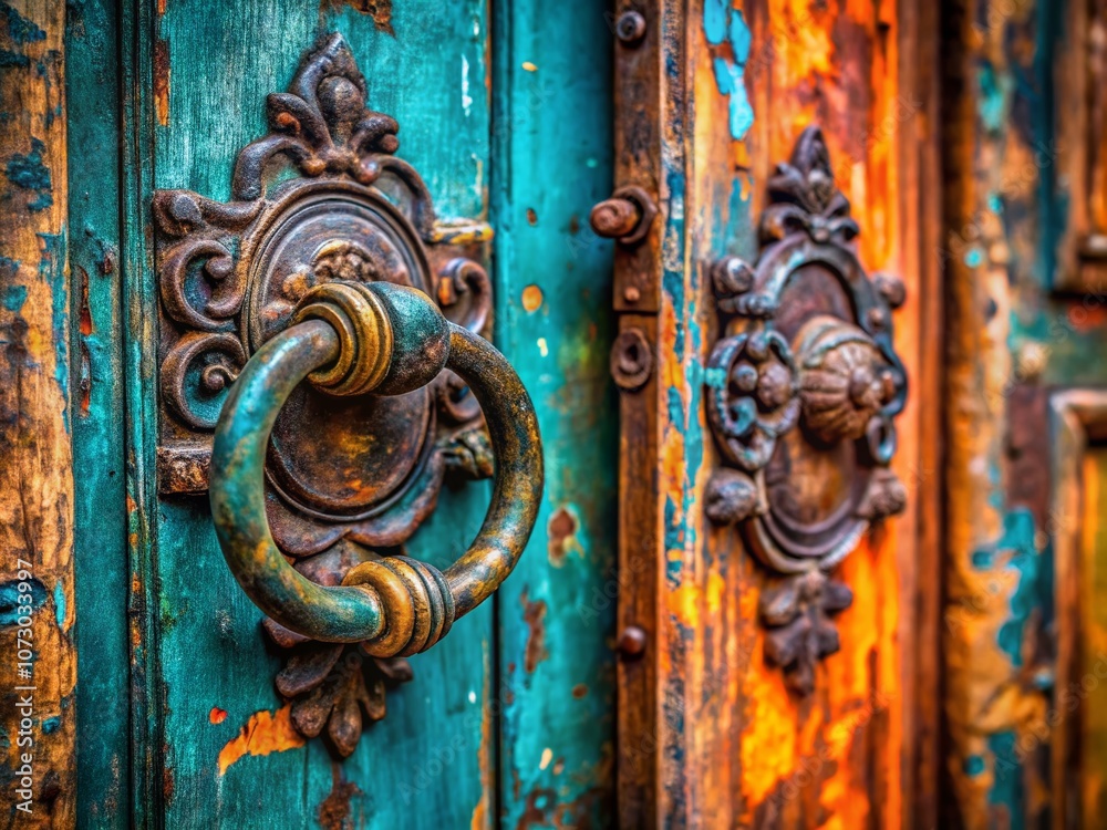 Captivating Close-Up of an Old Door Handle: Rustic Charm and Timeless Elegance in Weathered Design, Perfect for Home Decor and Historical Architecture Enthusiasts Captivating Close-Up of an Old Door Handle: Rustic Charm and Timeless Elegance in Weathered Design, Perfect for Home Decor and Historical Architecture Enthusiasts