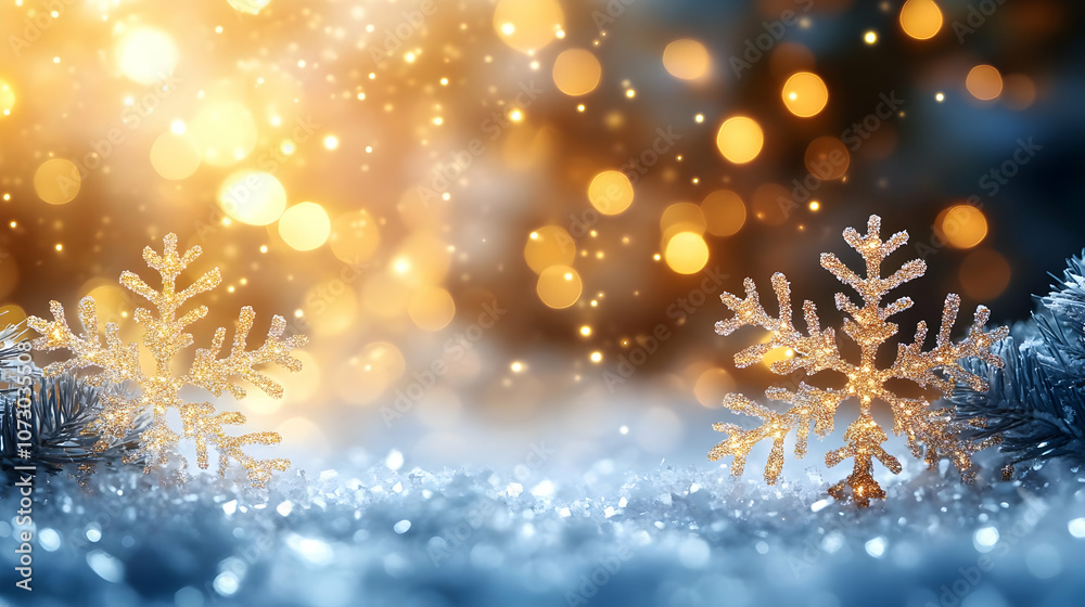 Sparkling Snowflake Winter Background