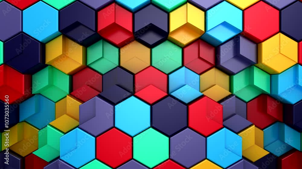 Geometric Shapes Form a Wave. Abstract motion, 3d rendering, 4k resolution
Geometric Shapes Form a Wave. Abstract motion, 3d rendering, 4k resolution