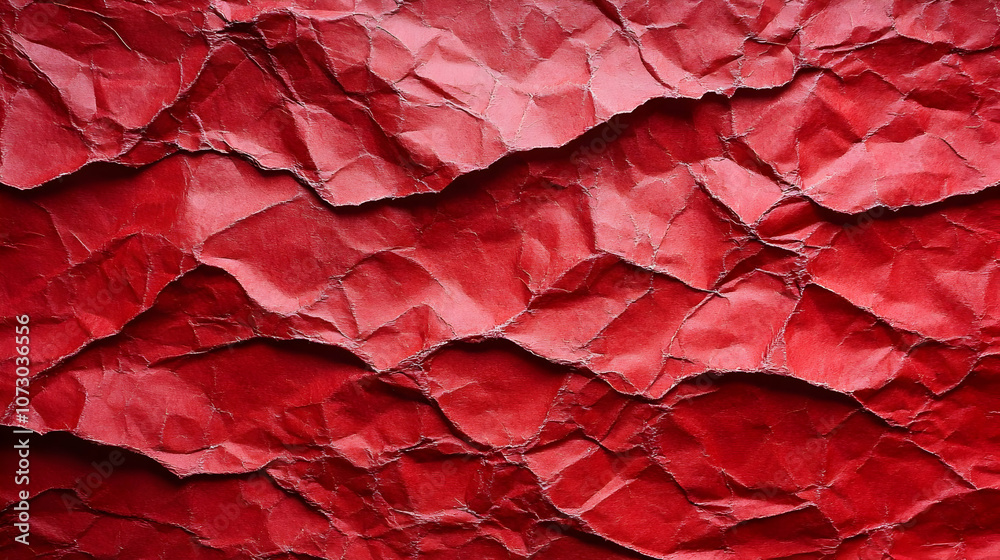 Red Crumpled Paper Texture Background Red Crumpled Paper Texture Background