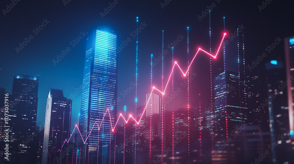 Smart digital Innovation city Business skyscrapers in the Financial District with connection network reciprocity over the cityscape. of future smart wireless digital city and social media networking Smart digital Innovation city Business skyscrapers in the Financial District with connection network reciprocity over the cityscape. of future smart wireless digital city and social media networking