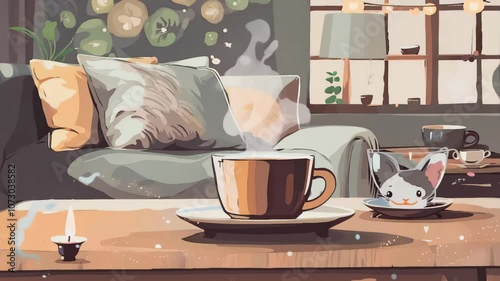 Wallpaper Mural 4K animated virtual backgrounds in snow winter. Torontodigital.ca