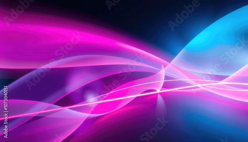 Vibrant pink and blue abstract background with flowing light waves, creating dynamic and energetic atmosphere. Perfect for modern designs and digital art