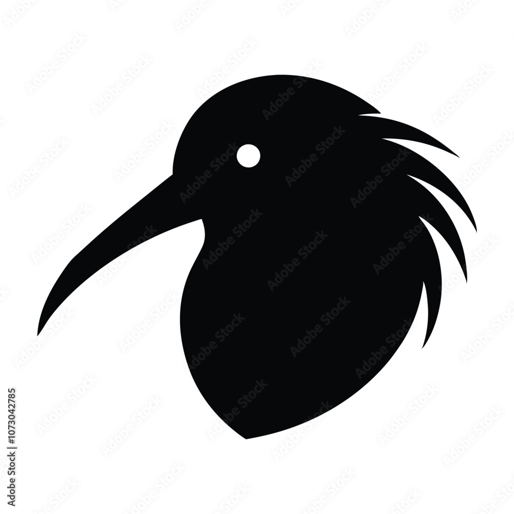 Obraz premium Kiwi bird head logo silhouette vector illustration.
