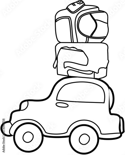 Homecoming Doodle element coloring page cartoon Illustration