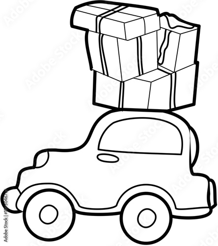 Homecoming Doodle element coloring page cartoon Illustration