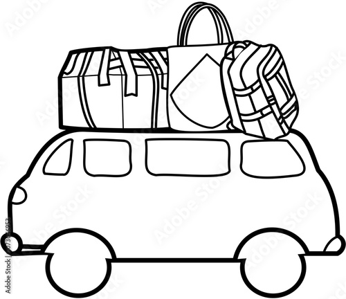Homecoming Doodle element coloring page cartoon Illustration