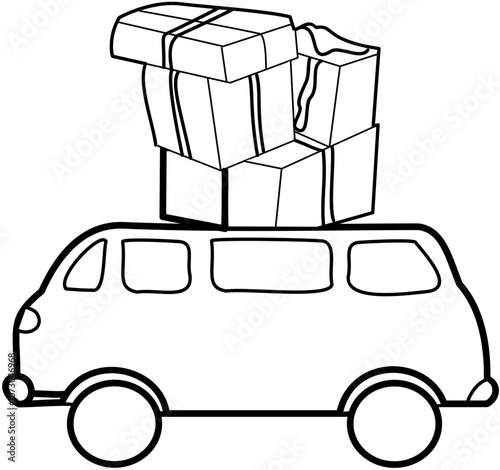 Homecoming Doodle element coloring page cartoon Illustration