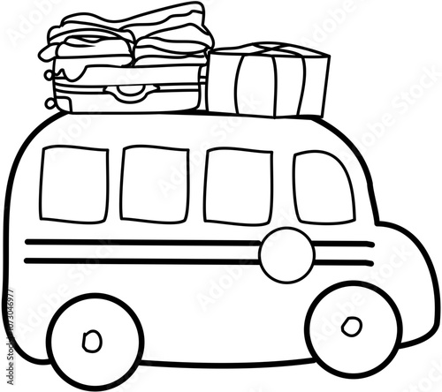 Homecoming Doodle element coloring page cartoon Illustration