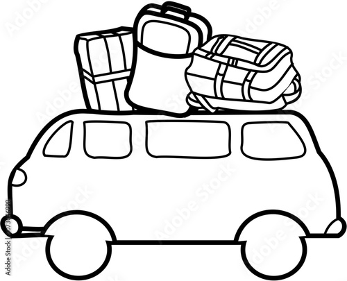 Homecoming Doodle element coloring page cartoon Illustration