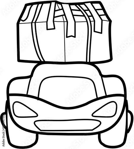 Homecoming Doodle element coloring page cartoon Illustration