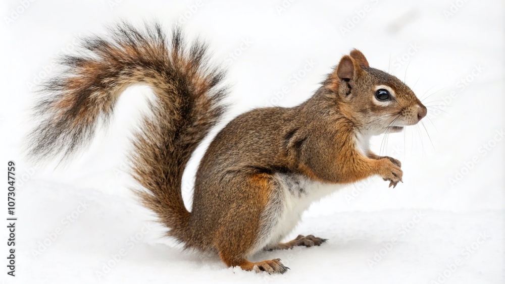 Obraz premium Charming Squirrel Watercolor Painting Illustration for Greeting Cards, Perfect for Nature Lovers and Wildlife Enthusiasts, Isolated on White Background for Creative Designs