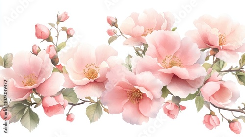 Wallpaper Mural Exquisite pink blossom branch, closeup of nature's delicate beauty and vibrant colors in full bloom Torontodigital.ca