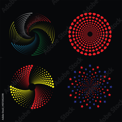 Spiral sound wave rhythm line dynamic abstract vector background ‍sate by illustration