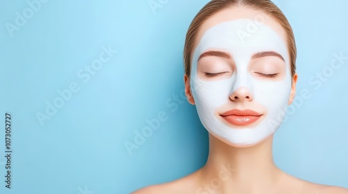 Radiant skin transformation, woman embraces the power of luxurious facial mask for ultimate rejuvenation and healthy glow photo