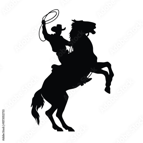 Obraz na płótnie a man ridding a horse with high speed, horse are running fast vector silhouette w salonie