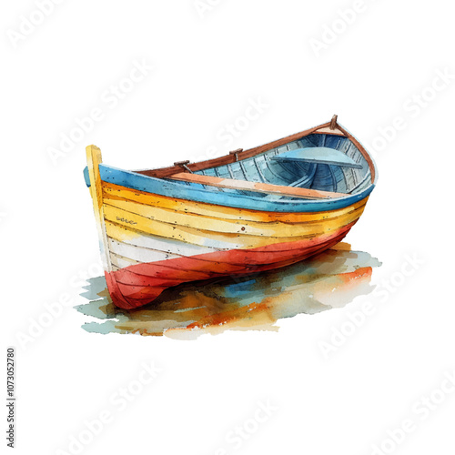 lifeboat vector illustration in watercolor style