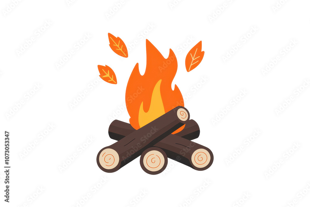 A stylized campfire with flames and logs, evoking warmth and outdoor gatherings. A stylized campfire with flames and logs, evoking warmth and outdoor gatherings.