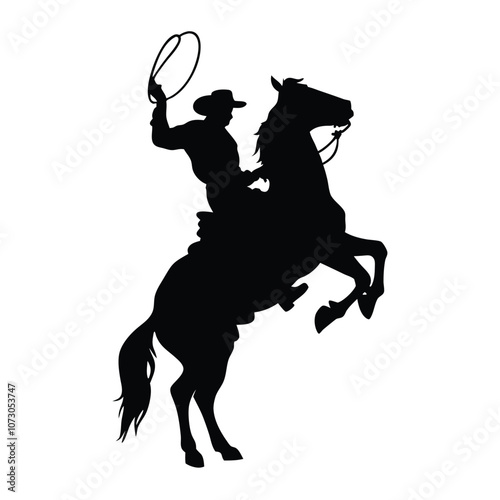 Obraz na płótnie a man ridding a horse with high speed, horse are running fast vector silhouette w salonie