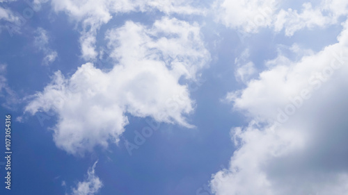 Beautiful clouds in the blue sky are the background in nature