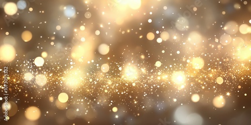 Sparkling Lights and Golden Bokeh Effect Creating a Dreamy Atmosphere Perfect for Celebrations, Events, and Backgrounds in Creative Design Projects