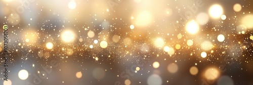 Shimmering Golden Bokeh Lights Creating a Magical Atmosphere for Celebrations, Events, and Festive Occasions in a Captivating and Enchanting Background