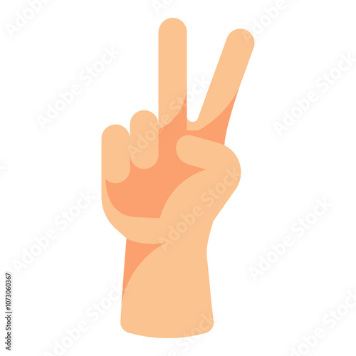 peace hand gesture flat icon