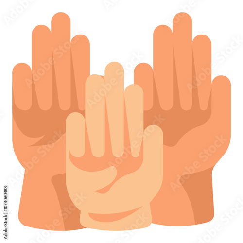 raise hands for solidarity flat icon