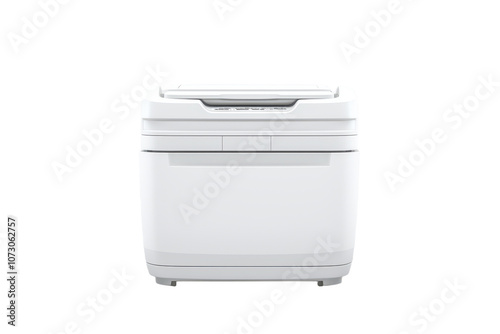 Compact White Washing Machine with Front Loading Door on transparent background