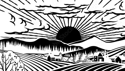 Fields Rolling Hills Sunris...