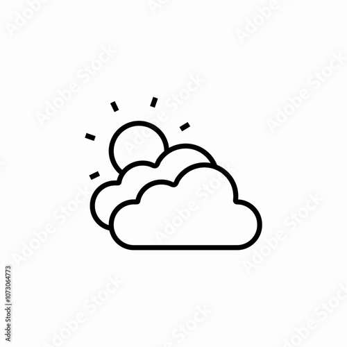 cloud sun icon sign vector