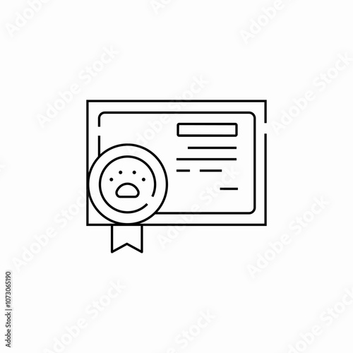 dog certificate icon sign vector
