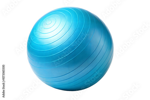 Blue stability ball on a transparent or white isolated background.